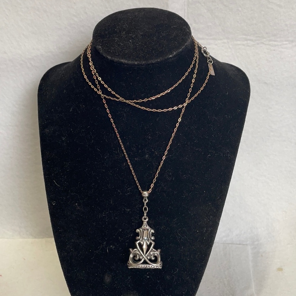 Anna Sheffield sterling 36” chain with sterling pendant